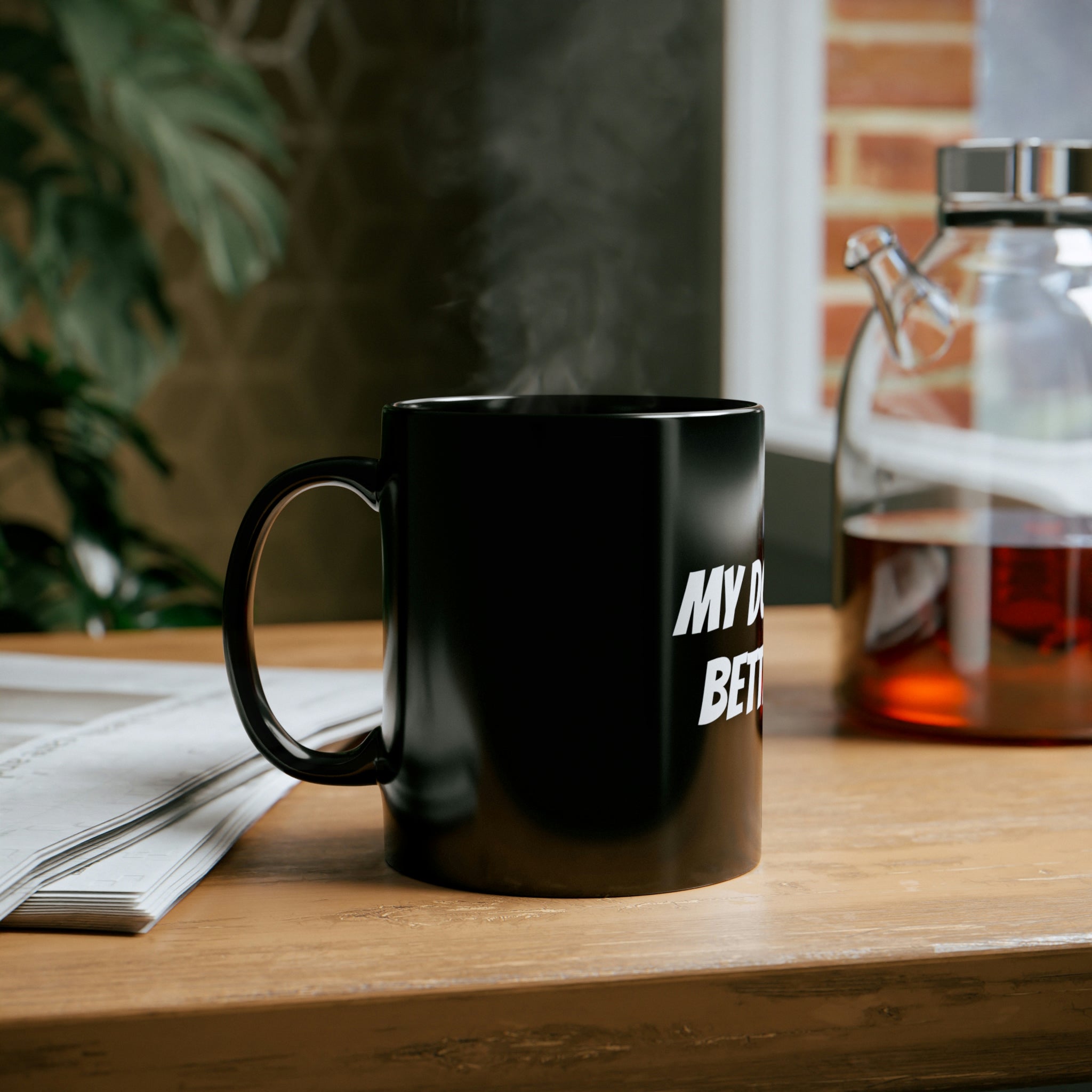 "Better Half" 11oz Black Mug - Paw Print Outlet