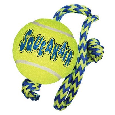 Shop Kong Squeakair Ball with Rope Dog Fetch Toy (Medium)