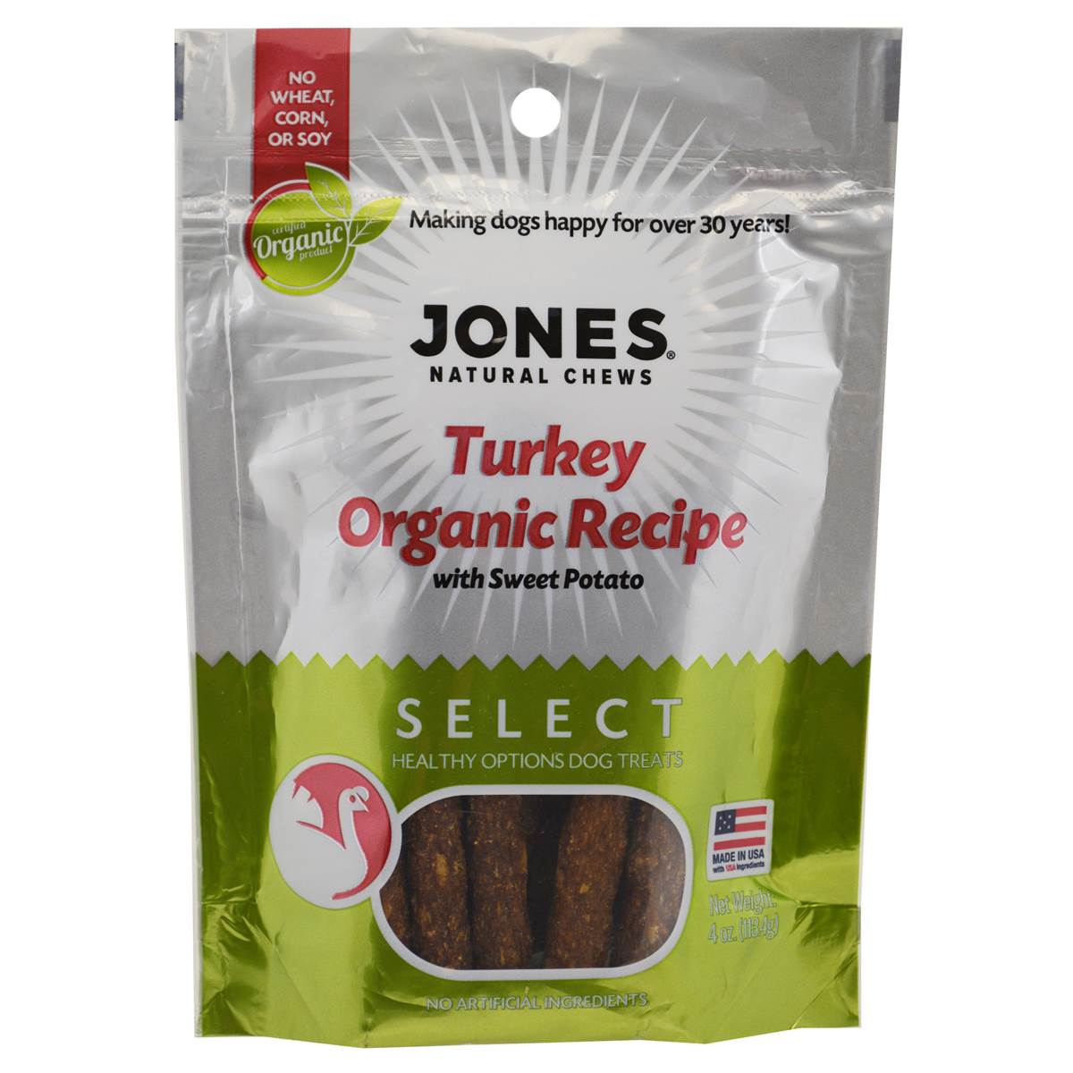 JONES NATURAL SELECT ORGANIC • Turkey/Sweet Potato Dog Treats - Paw Print Outlet