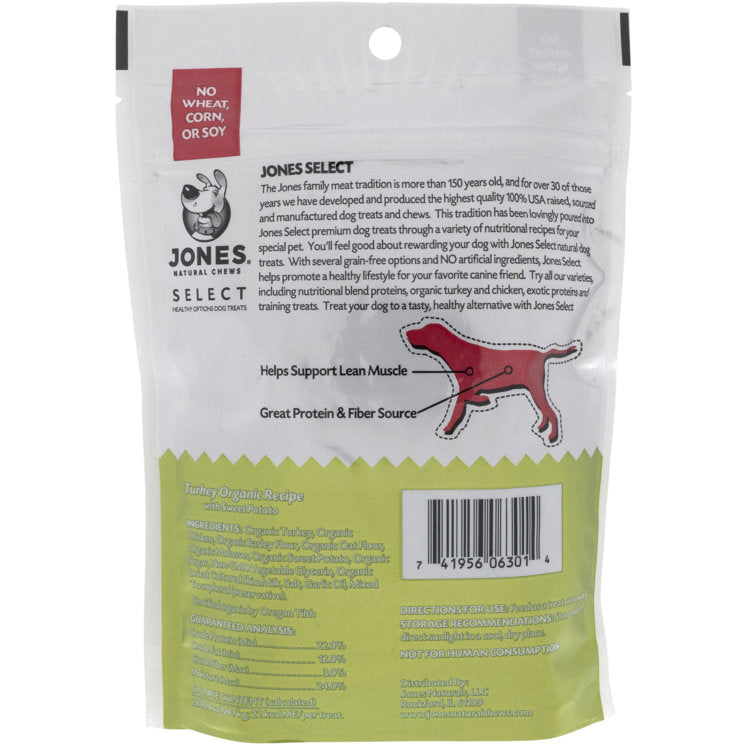 JONES NATURAL SELECT ORGANIC • Turkey/Sweet Potato Dog Treats - Paw Print Outlet